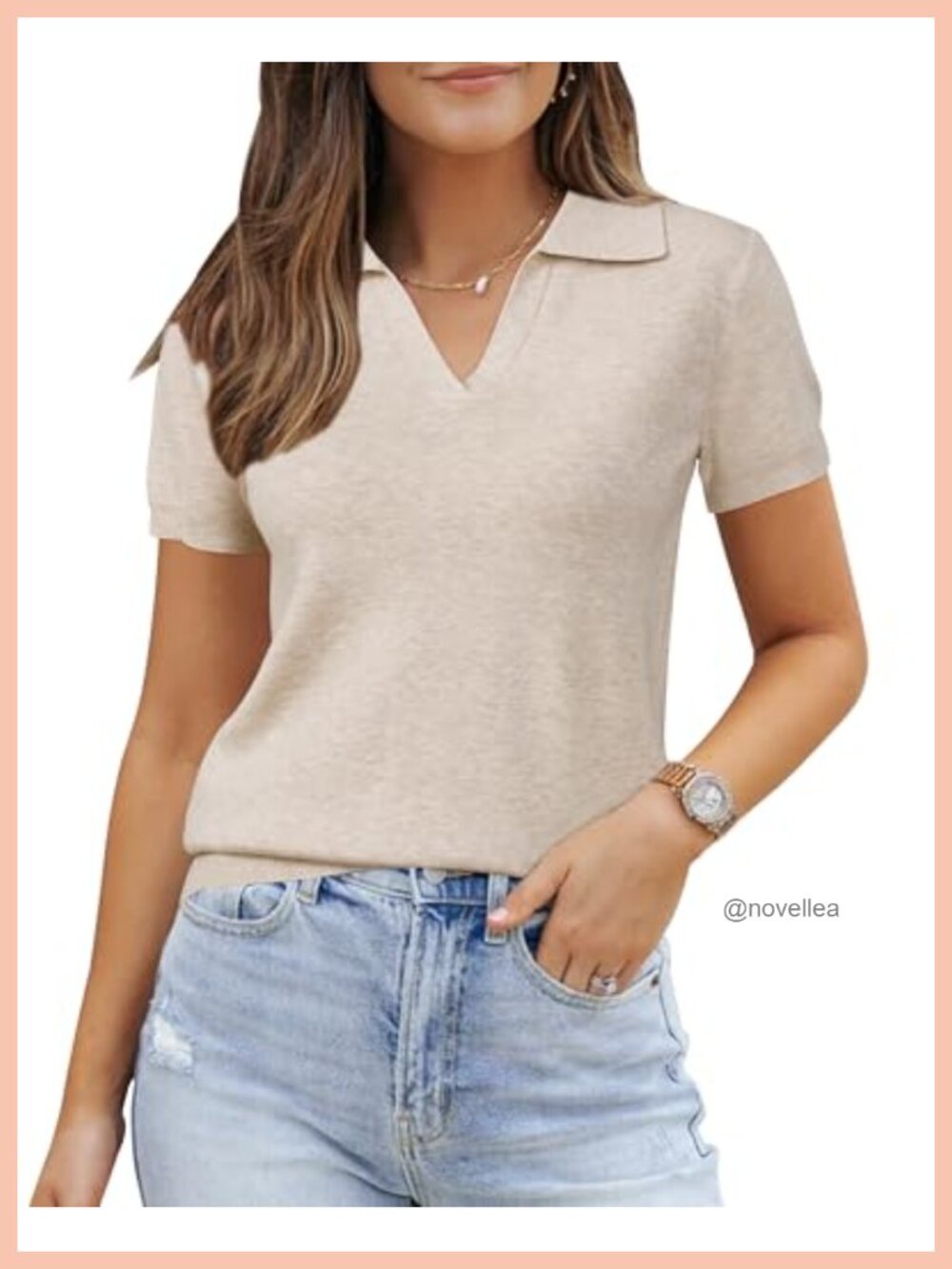 Women's Wool Blend Polo Sweater Business Casual